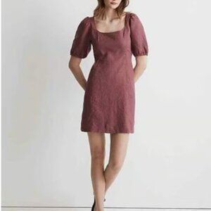 Madewell Maisie Puff Sleeve Mini Dress in Mauve